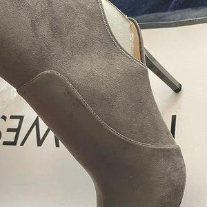 Peep toe suede boot 4”